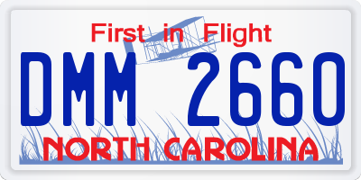 NC license plate DMM2660