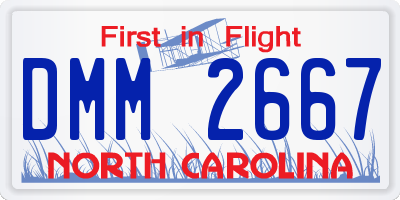 NC license plate DMM2667