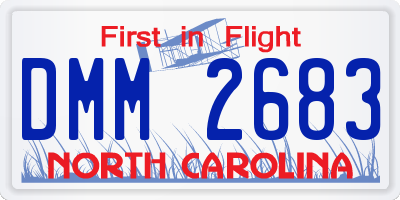 NC license plate DMM2683