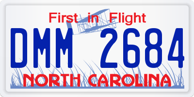NC license plate DMM2684