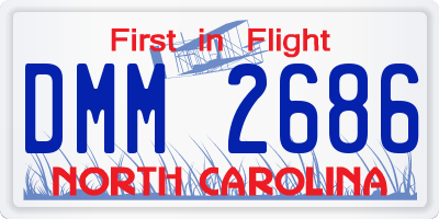 NC license plate DMM2686
