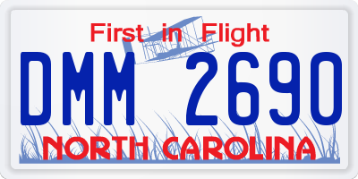 NC license plate DMM2690