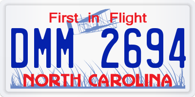 NC license plate DMM2694