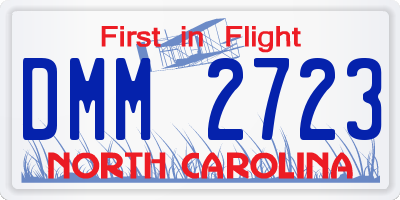 NC license plate DMM2723