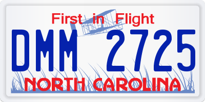 NC license plate DMM2725