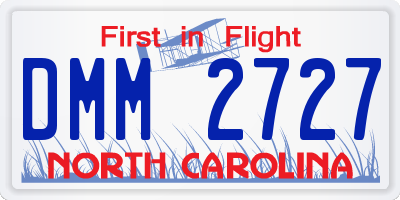 NC license plate DMM2727