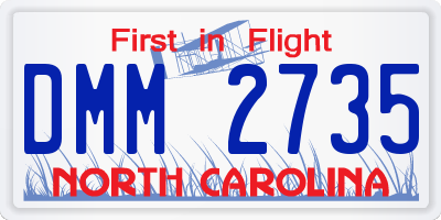 NC license plate DMM2735
