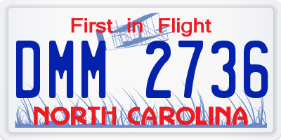 NC license plate DMM2736