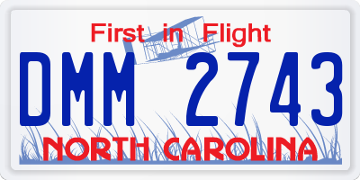 NC license plate DMM2743