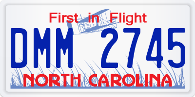 NC license plate DMM2745