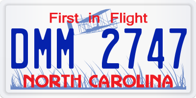 NC license plate DMM2747