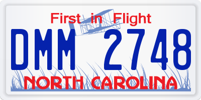NC license plate DMM2748