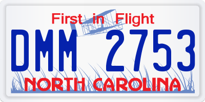 NC license plate DMM2753