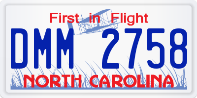 NC license plate DMM2758