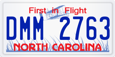 NC license plate DMM2763