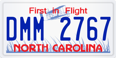 NC license plate DMM2767