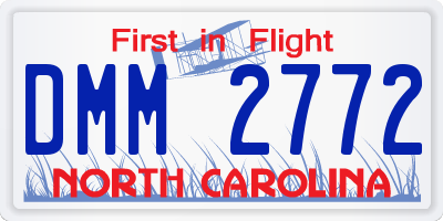 NC license plate DMM2772