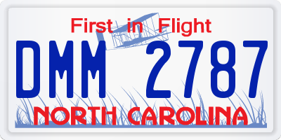 NC license plate DMM2787