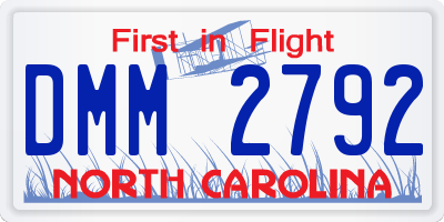 NC license plate DMM2792