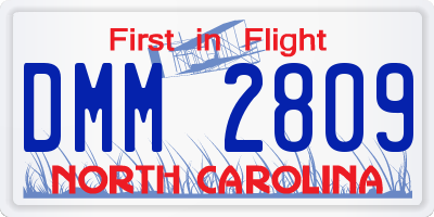 NC license plate DMM2809