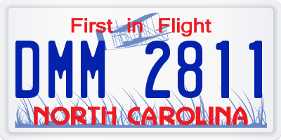 NC license plate DMM2811