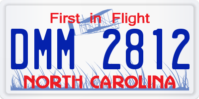 NC license plate DMM2812