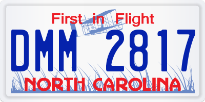 NC license plate DMM2817