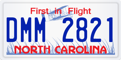 NC license plate DMM2821