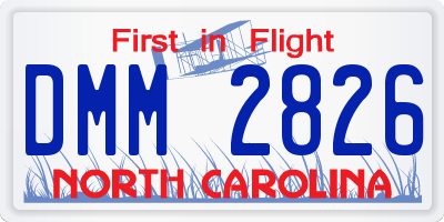 NC license plate DMM2826