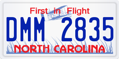 NC license plate DMM2835