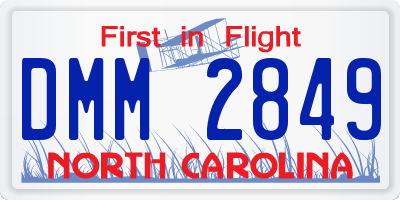 NC license plate DMM2849