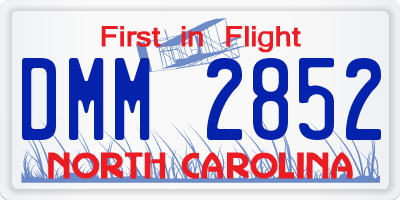 NC license plate DMM2852