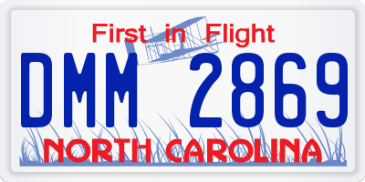 NC license plate DMM2869