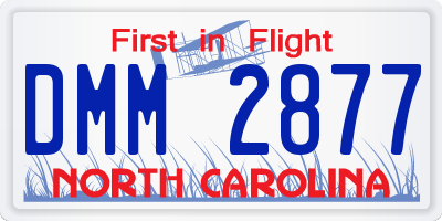 NC license plate DMM2877