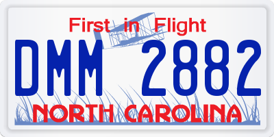 NC license plate DMM2882