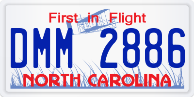 NC license plate DMM2886