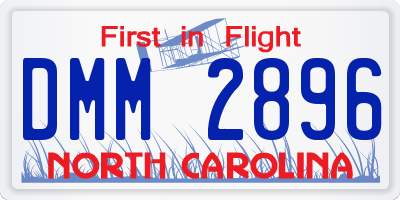 NC license plate DMM2896