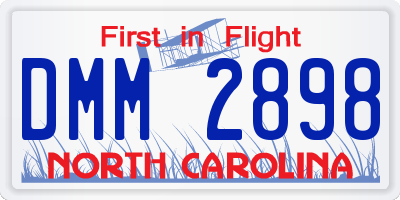 NC license plate DMM2898
