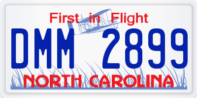 NC license plate DMM2899