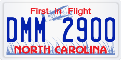 NC license plate DMM2900
