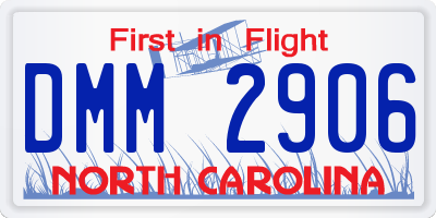 NC license plate DMM2906