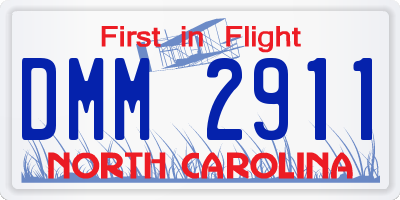 NC license plate DMM2911