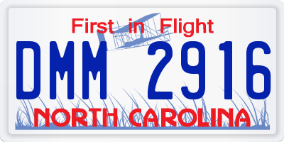 NC license plate DMM2916