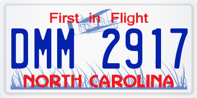 NC license plate DMM2917