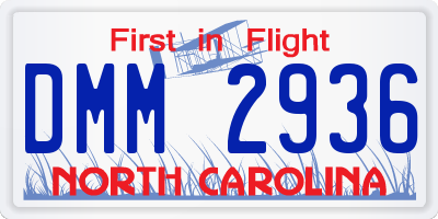 NC license plate DMM2936