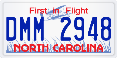 NC license plate DMM2948