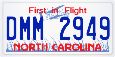 NC license plate DMM2949