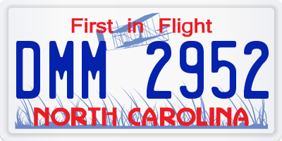 NC license plate DMM2952
