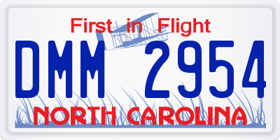 NC license plate DMM2954