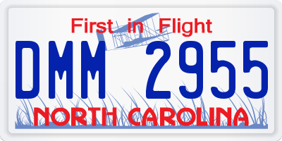NC license plate DMM2955
